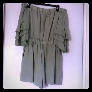 Zara ruffled linen romper